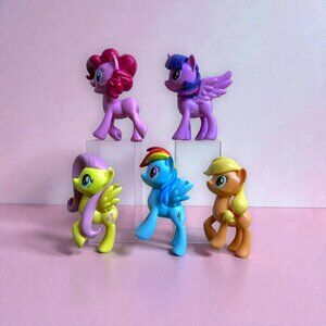 (Lot of 5) My Little Pony MLP Friendship Is Magic Molded Hair Figures 4" Figures